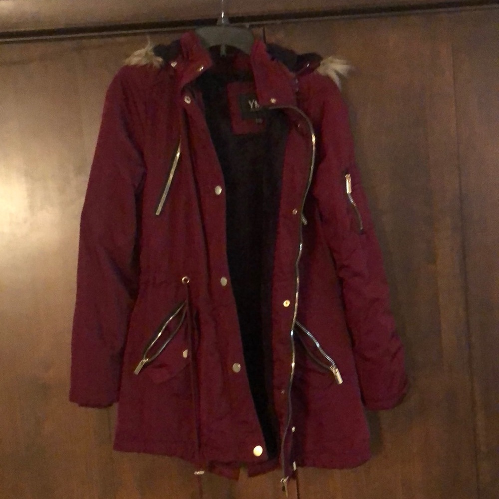 Women’s maroon winter coat